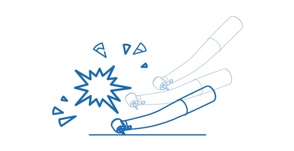 Use your dental handpiece correctly - do not drop the handpiece